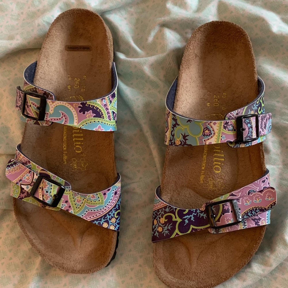 Birkenstock Papillio Sydney with Cashmere Purple Print